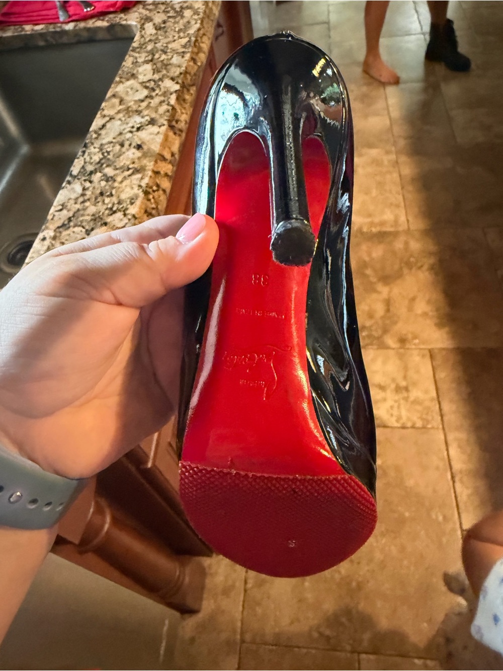 Christian Louboutin Black Patent Pumps with Signature Red Sole
